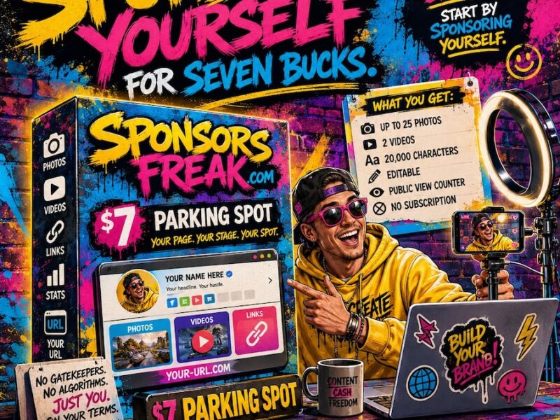SPONSOR YOURSELF FOR SEVEN BUCKS.